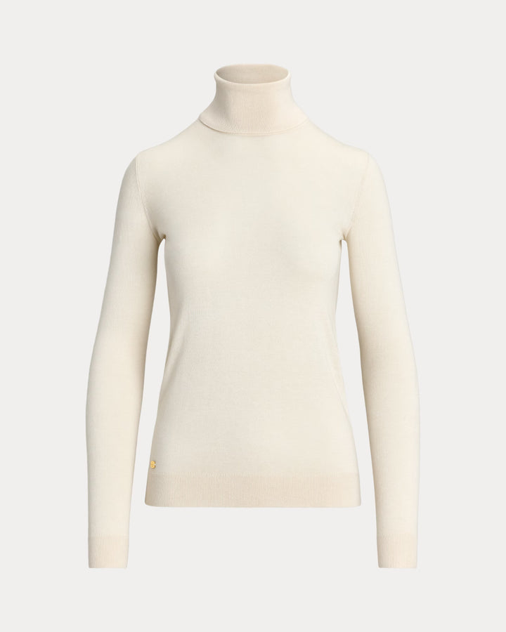 Lauren Ralph Lauren Silk-Blend Roll Neck Jumper | Cream