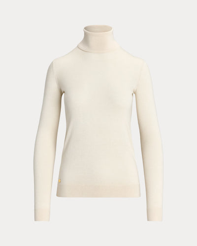 Lauren Ralph Lauren Silk-Blend Roll Neck Jumper | Cream