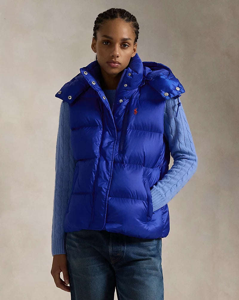 Ralph Lauren Water-Repellent Quilted Down Gilet | New Iris Blue