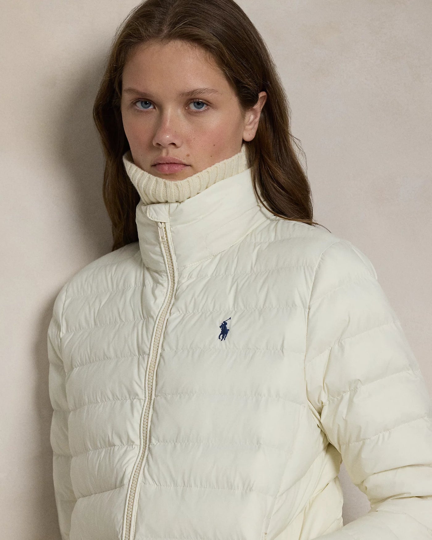 Ralph Lauren Water-Resistant Packable Hooded Jacket | Estate Cream