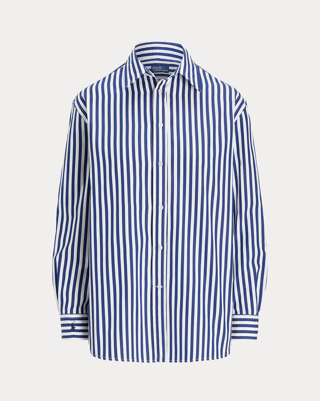 Ralph Lauren Oversize Fit Striped Cotton Shirt | Royal/White