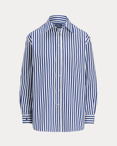 Ralph Lauren Oversize Fit Striped Cotton Shirt | Royal/White