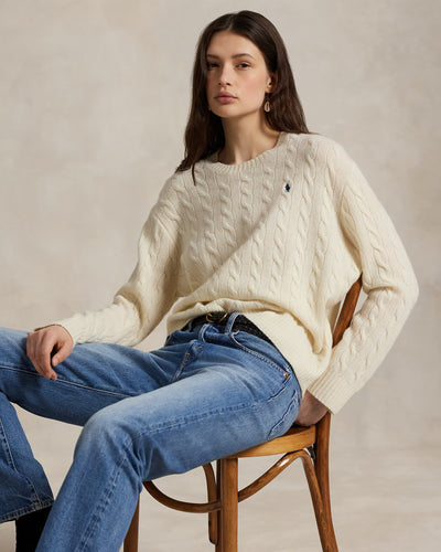 Ralph Lauren Cable Wool-Cashmere Crewneck Jumper | Cream