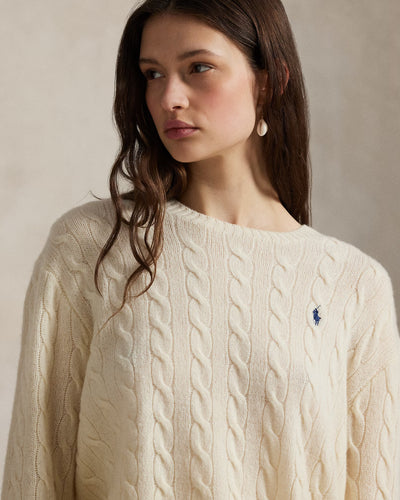 Ralph Lauren Cable Wool-Cashmere Crewneck Jumper | Cream
