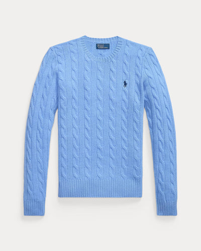Ralph Lauren Cable Wool-Cashmere Crewneck Jumper | Litchfield Blue