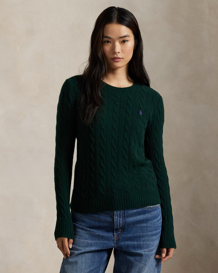 Ralph Lauren Cable Wool-Cashmere Crewneck Jumper | College Green