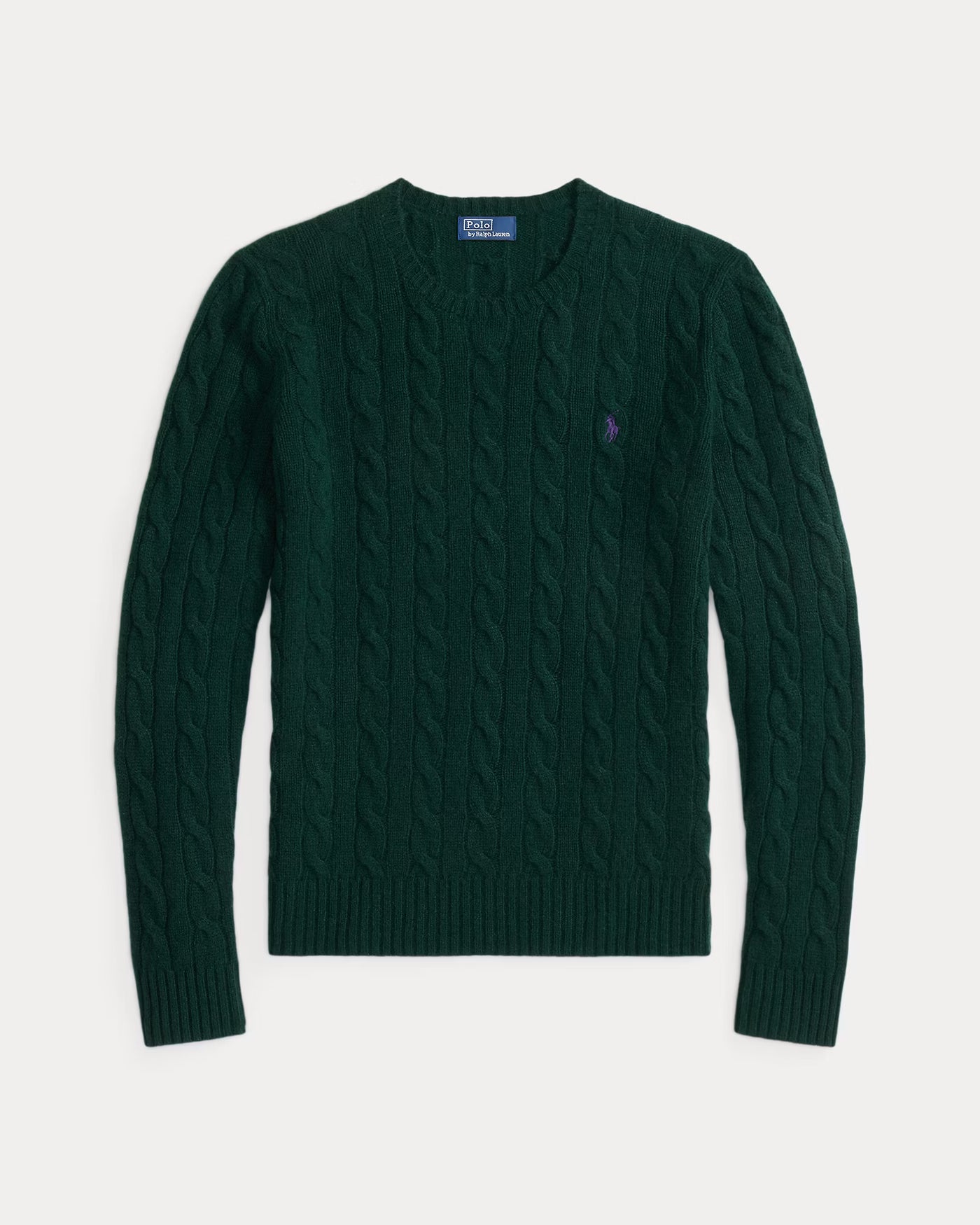 Ralph Lauren Cable Wool-Cashmere Crewneck Jumper | College Green