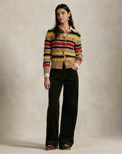 Ralph Lauren Wool+Cashmere Cardigan | Camel Multi