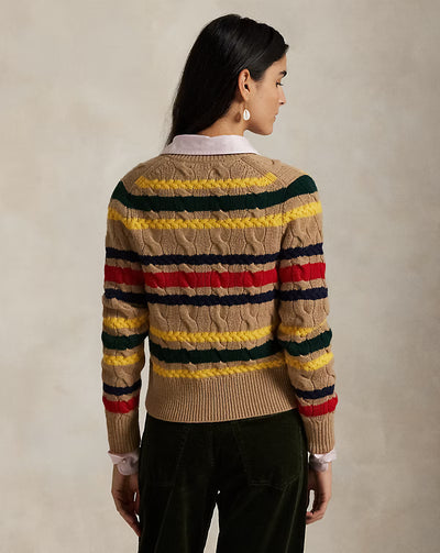 Ralph Lauren Wool+Cashmere Cardigan | Camel Multi