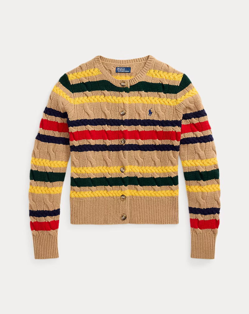 Ralph Lauren Wool+Cashmere Cardigan | Camel Multi