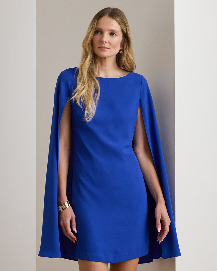 Lauren Ralph Lauren Cape Georgette Cocktail Dress | Cruise Royal