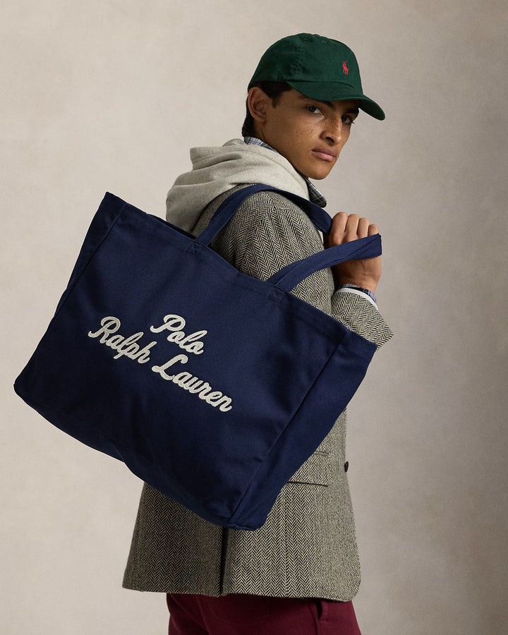 Ralph Lauren Embroidered Canvas Tote | Newport Navy