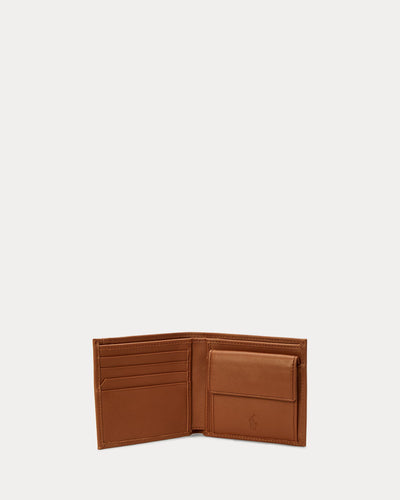 Ralph Lauren Smooth Leather Billfold Coin Wallet | Saddle