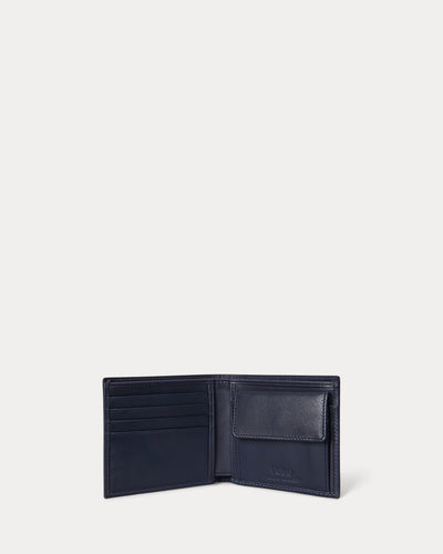 Ralph Lauren Polo Bear Leather Billfold Coin Wallet | Newport Navy