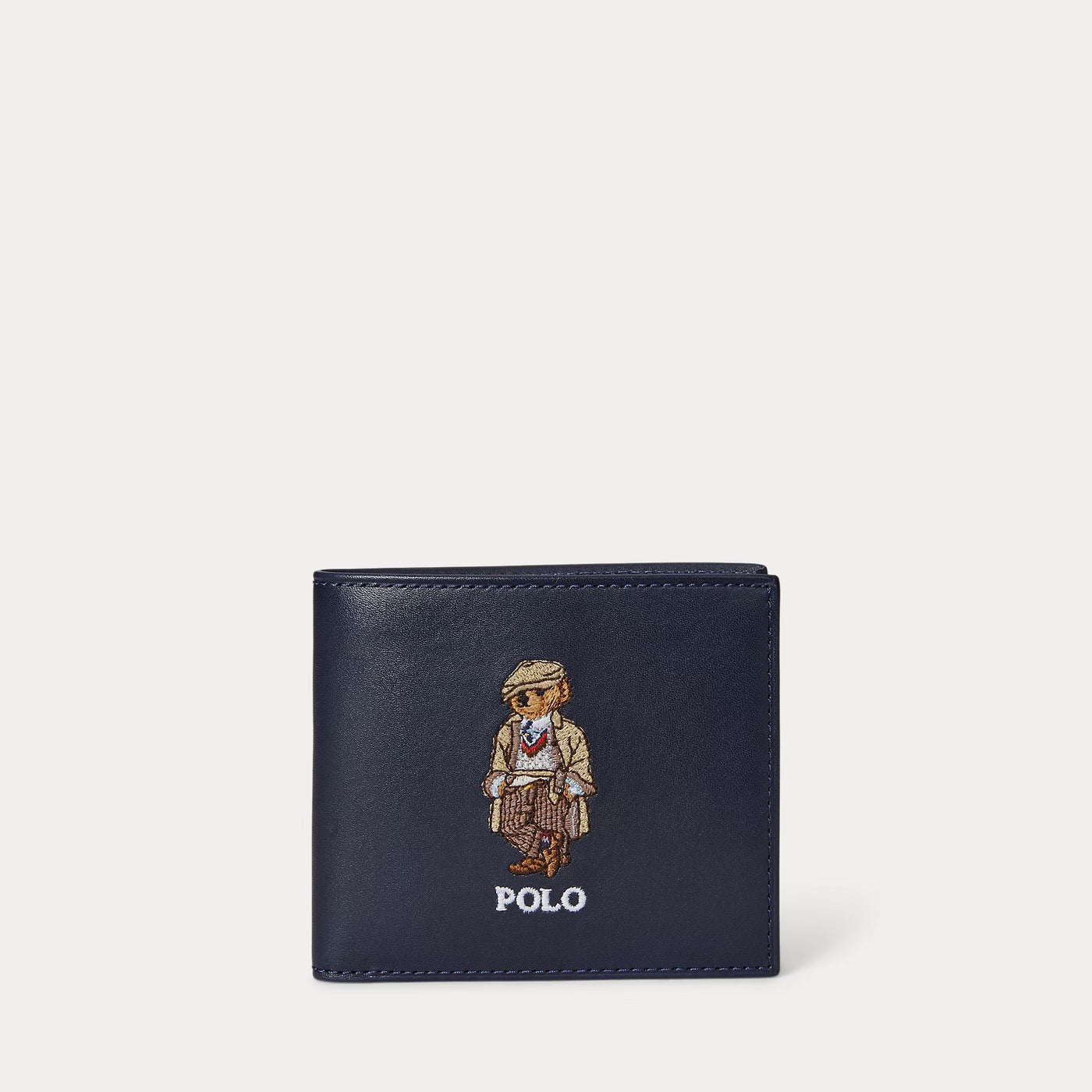 Ralph Lauren Polo Bear Leather Billfold Coin Wallet | Newport Navy