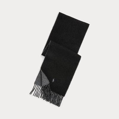 Ralph Lauren Reversible Wool-Blend Scarf | Black/Grey