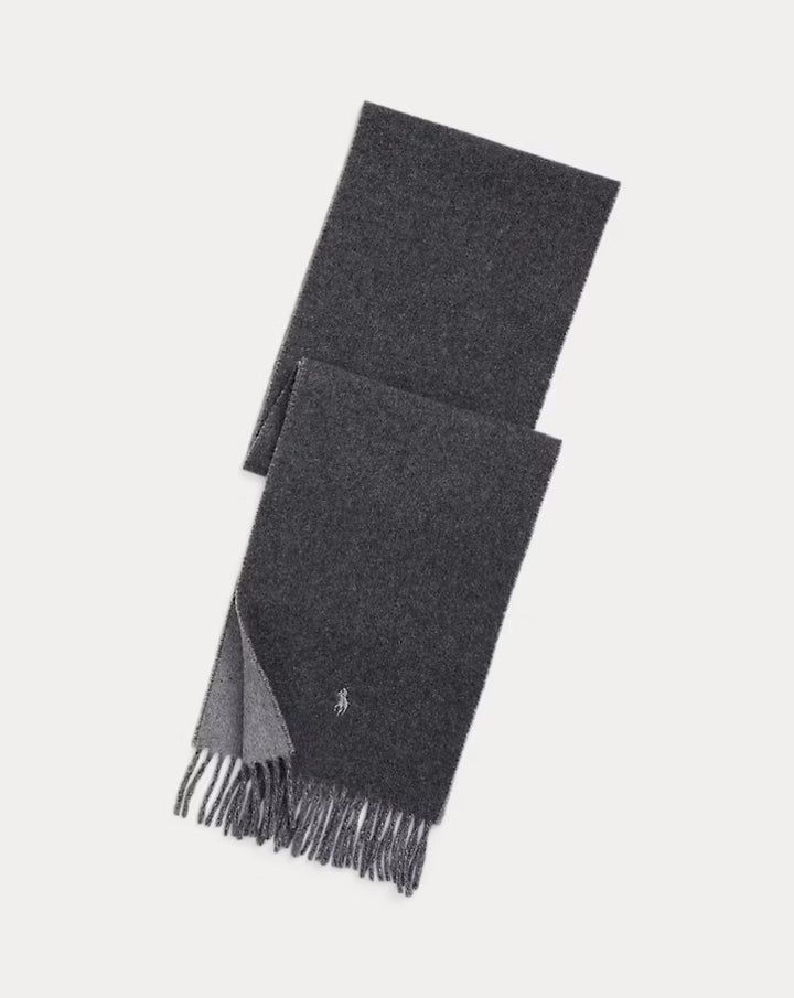 Ralph Lauren Reversible Wool-Blend Scarf | Charcoal/Grey