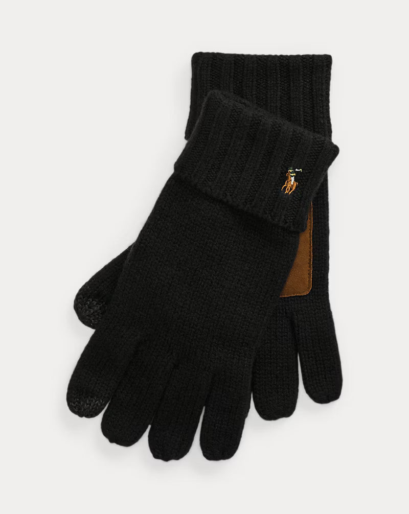 Ralph Lauren Merino Wool Touch Screen Gloves | Black
