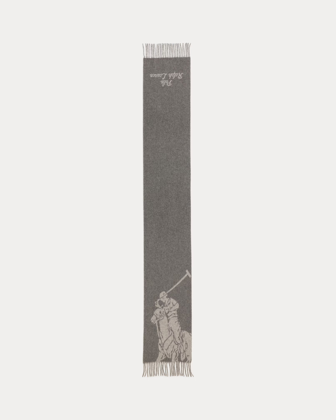 Ralph Lauren Big Pony Wool-Blend Scarf | Med Grey/Light Grey