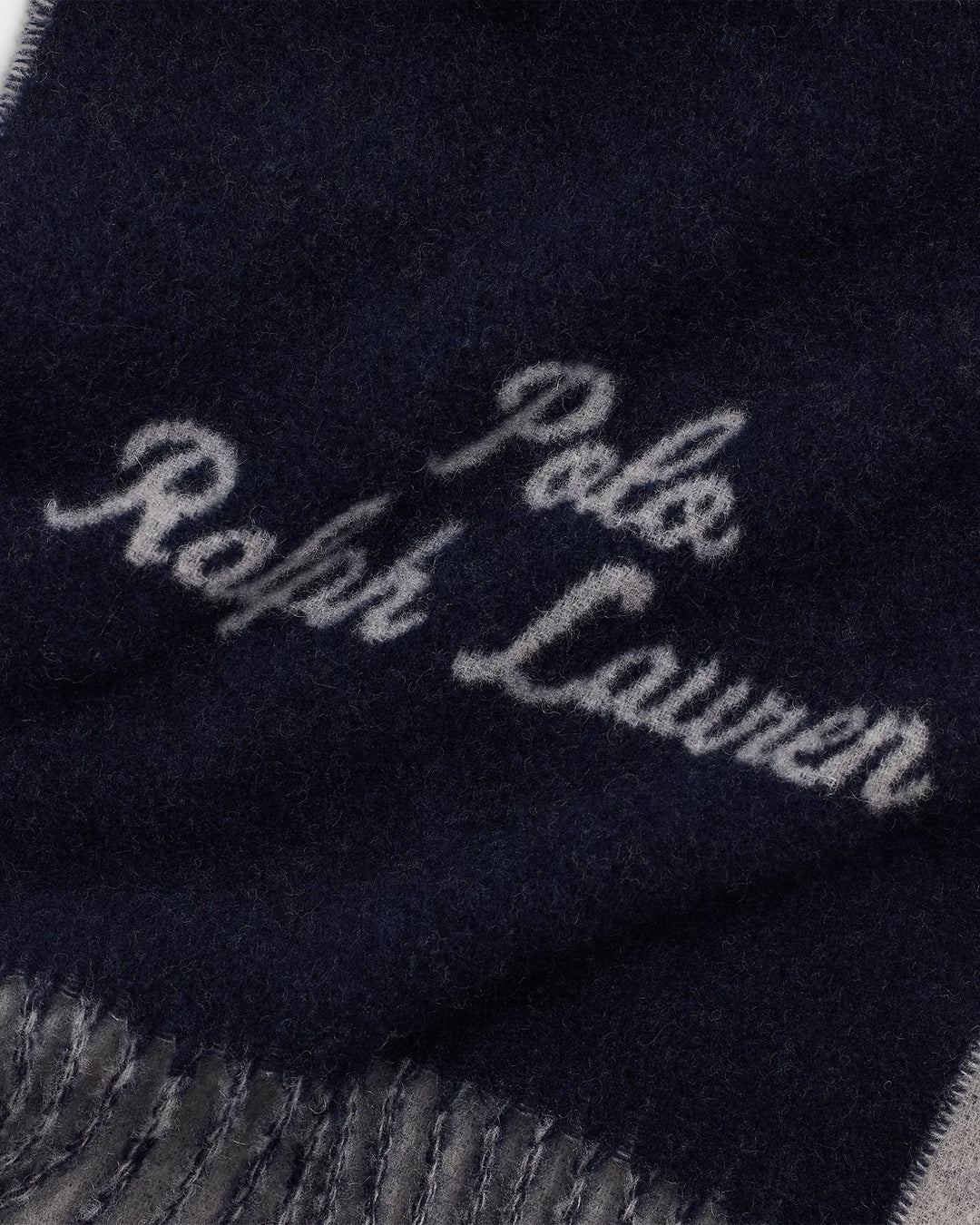 Ralph Lauren Big Pony Wool-Blend Scarf | Navy/Grey