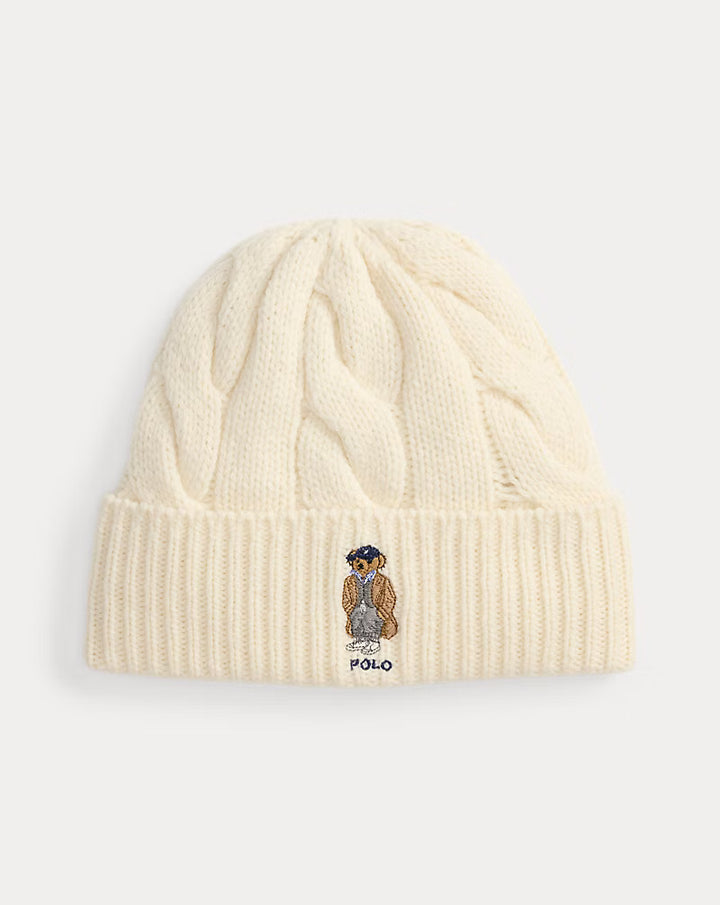 Ralph Lauren Polo Bear Cable Wool-Blend Beanie | Cream