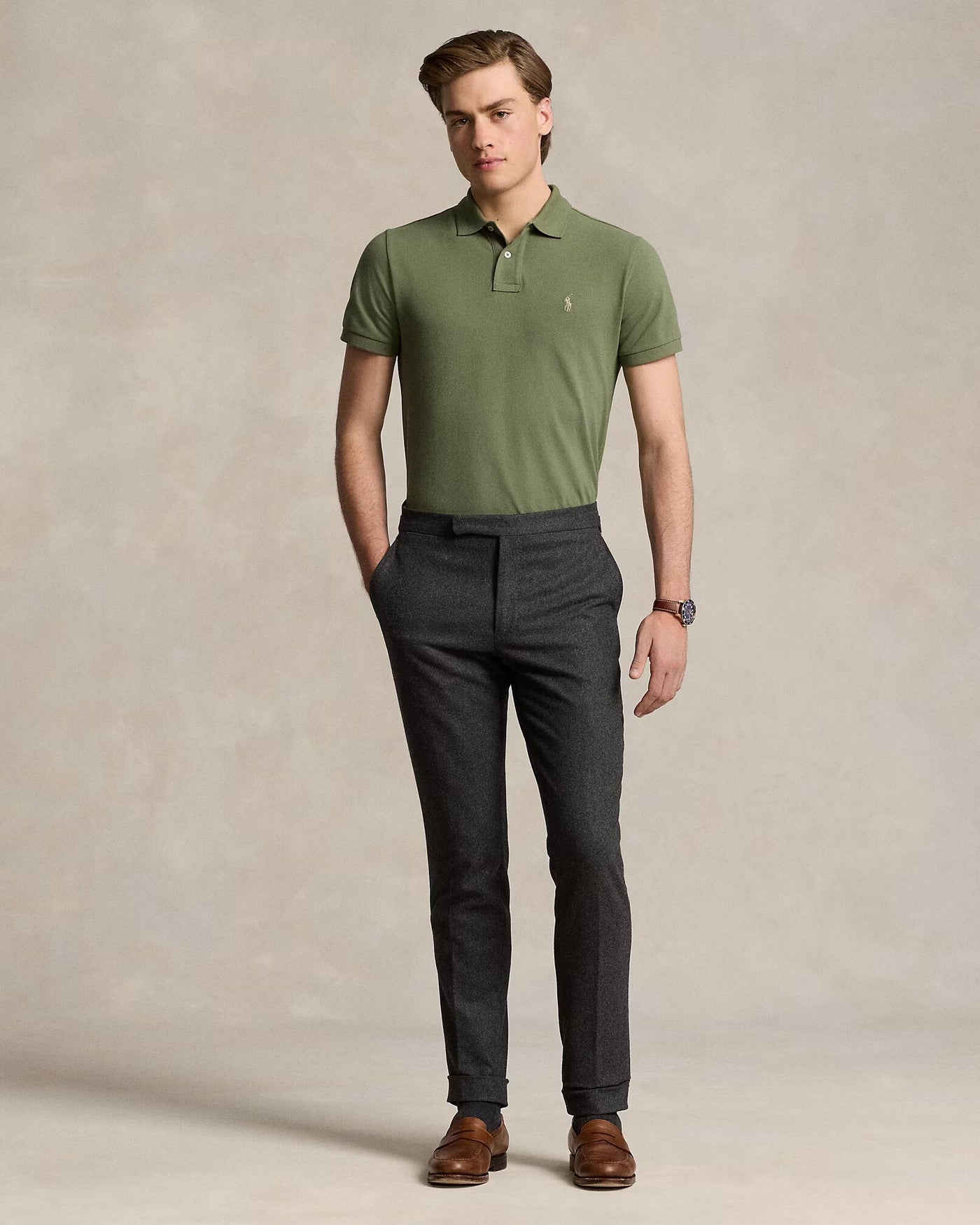 Ralph Lauren Custom Slim Fit Mesh Polo Shirt | Garden Trail