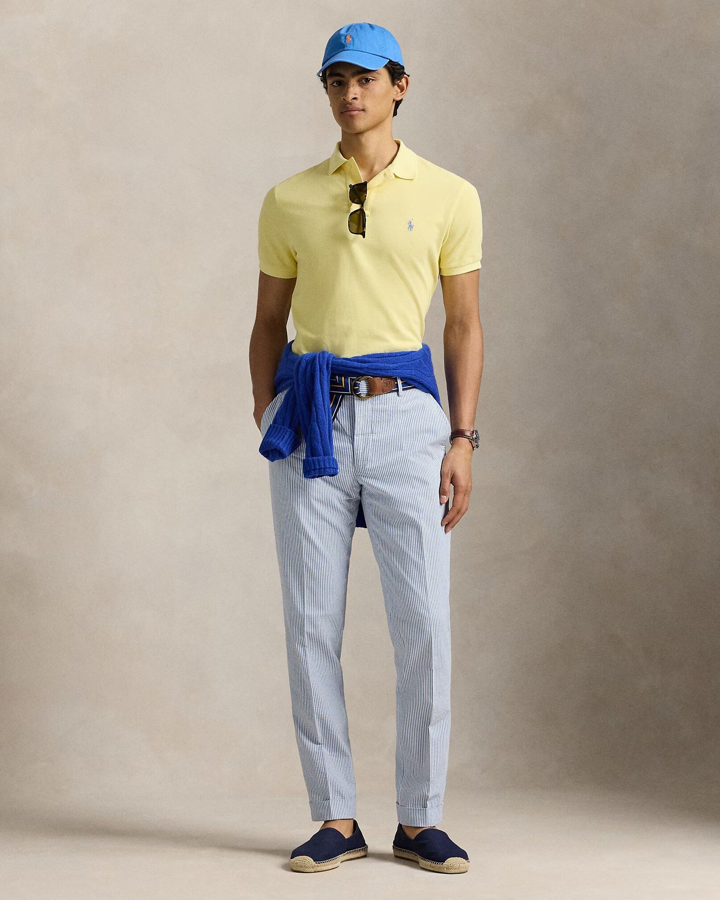 Ralph Lauren Custom Slim Fit Mesh Polo Shirt | Resort Gold