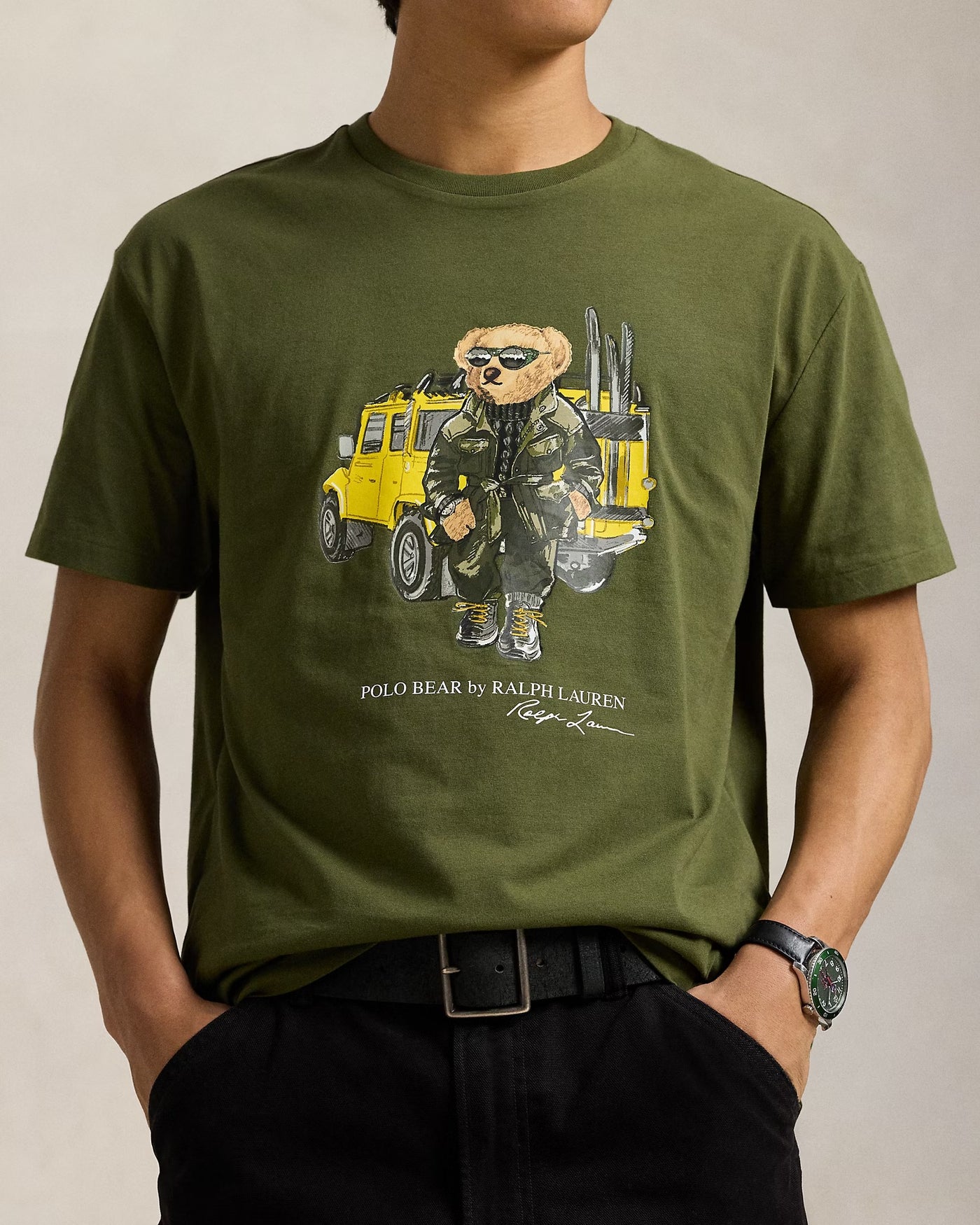 Ralph Lauren Classic Fit Polo Bear Jersey T-Shirt | Olive Defender