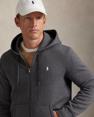 Ralph Lauren Double-Knit Full-Zip Hoodie | Barclay Heather