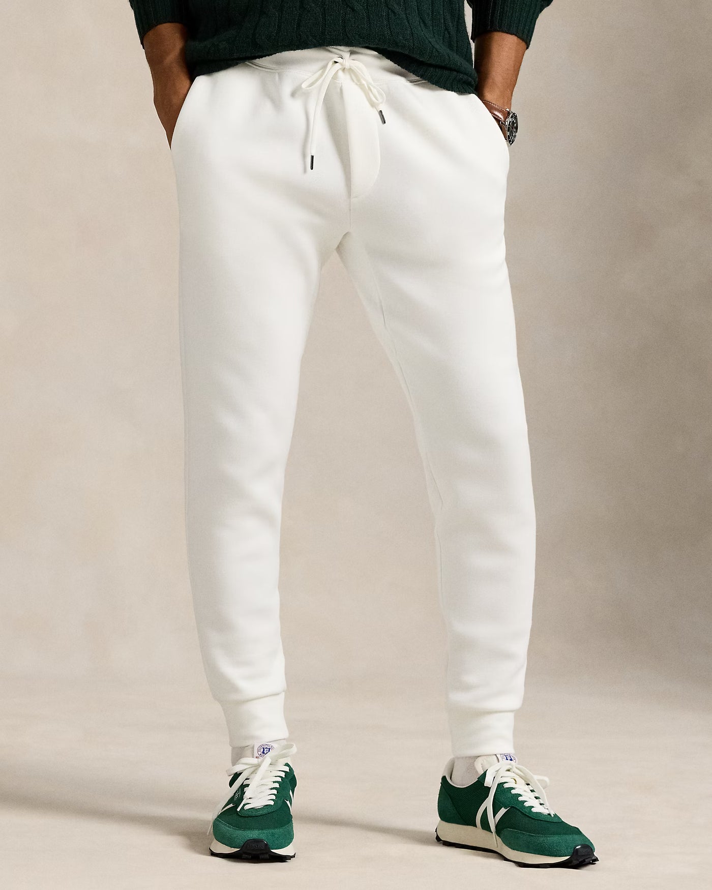 Ralph Lauren Double-Knit Jogging Bottom | White