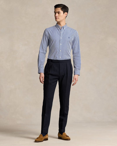 Ralph Lauren Custom Fit Stretch Poplin Shirt | Blue Bengal