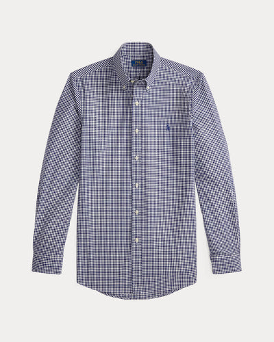 Ralph Lauren Custom Fit Gingham Stretch Poplin Shirt | Navy/White