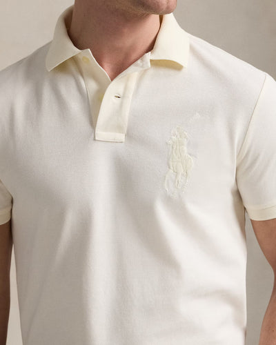 Ralph Lauren Custom Slim Fit Big Pony Mesh Polo Shirt | Clubhouse Cream