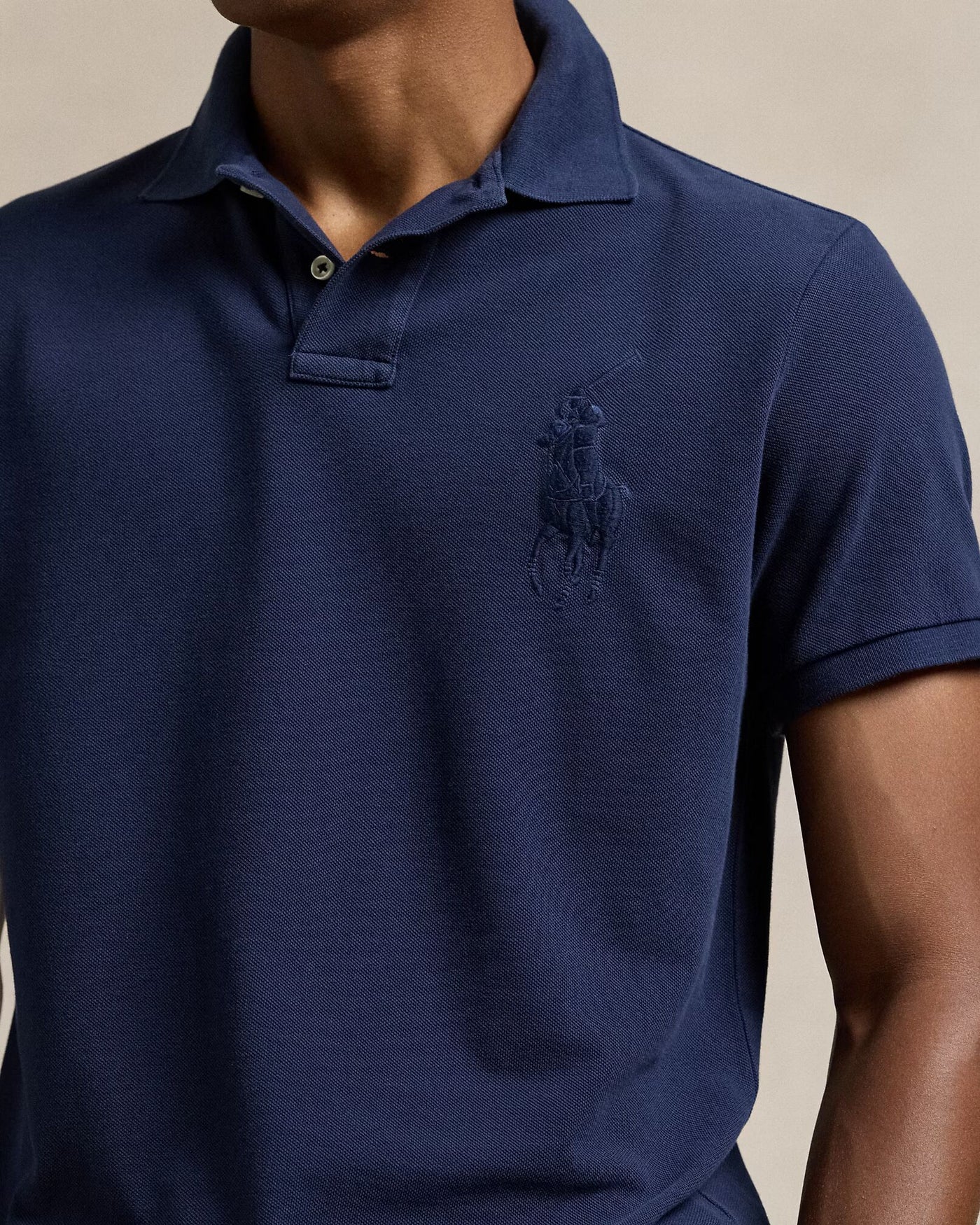 Ralph Lauren Custom Slim Fit Big Pony Mesh Polo Shirt | Cruise Navy