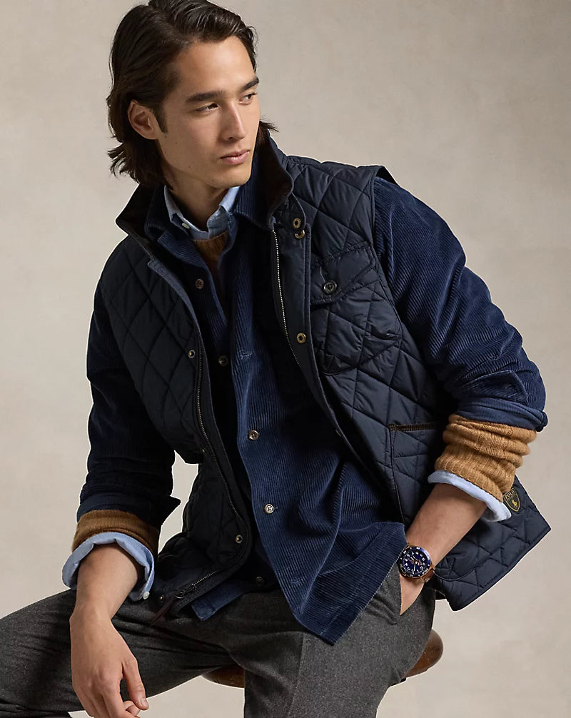 Ralph Lauren The Beaton Quilted Utility Gilet | College Navy