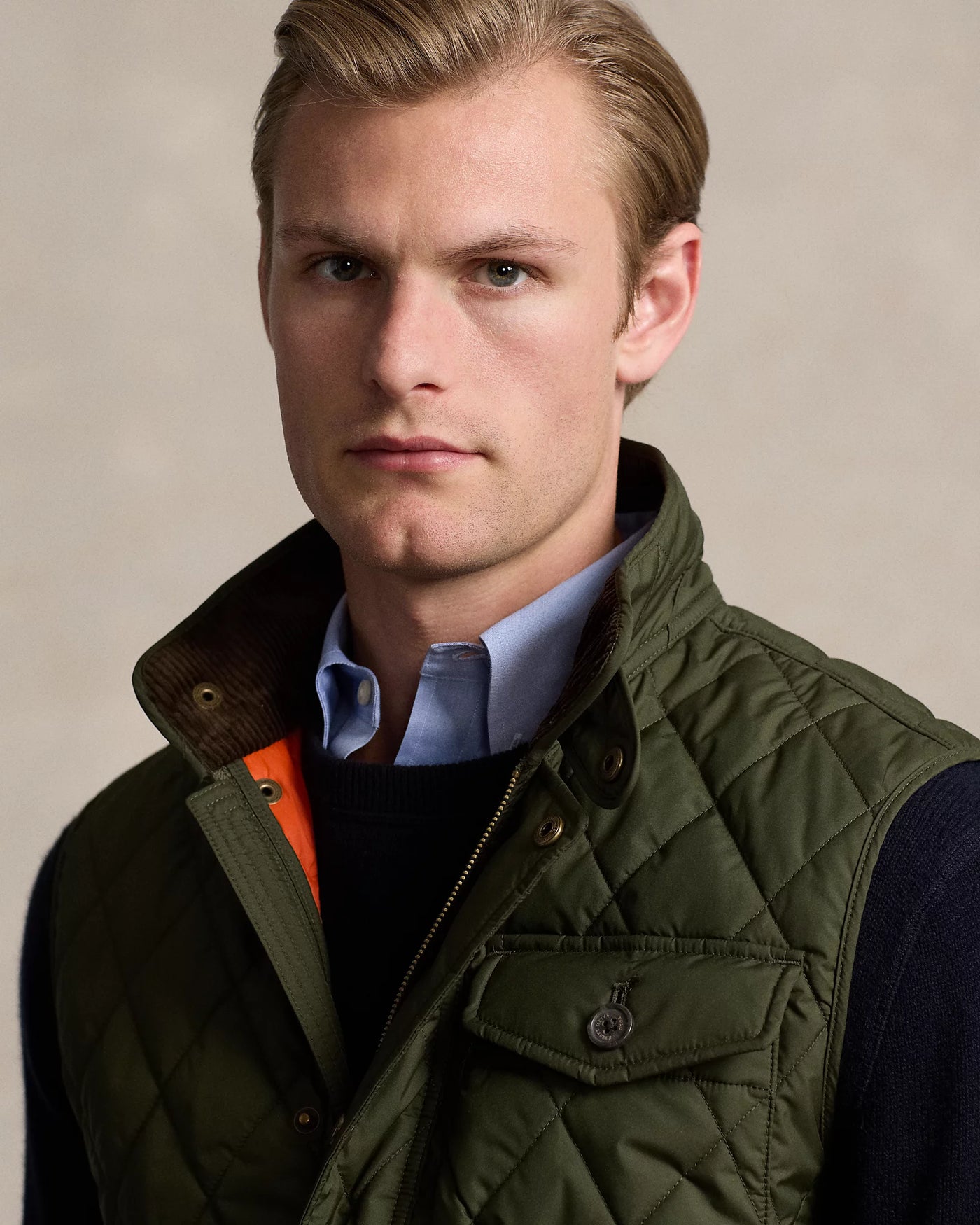 Ralph Lauren The Beaton Quilted Utility Gilet | Company Olive