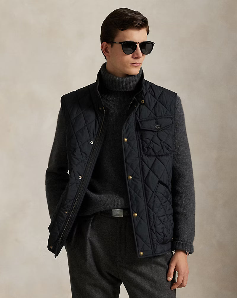Ralph Lauren The Beaton Quilted Utility Gilet | Black