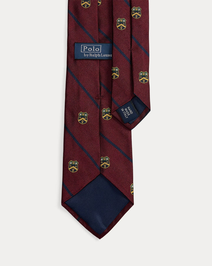 Ralph Lauren Striped Silk Repp Club Tie | Wine
