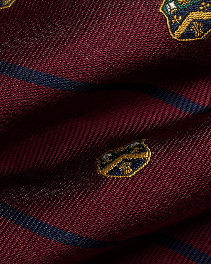 Ralph Lauren Striped Silk Repp Club Tie | Wine