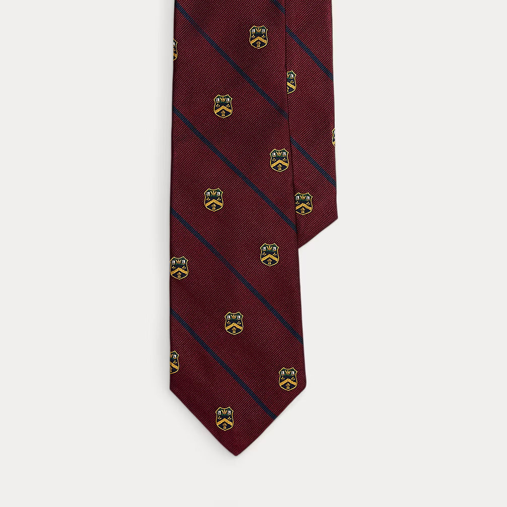 Ralph Lauren Striped Silk Repp Club Tie | Wine