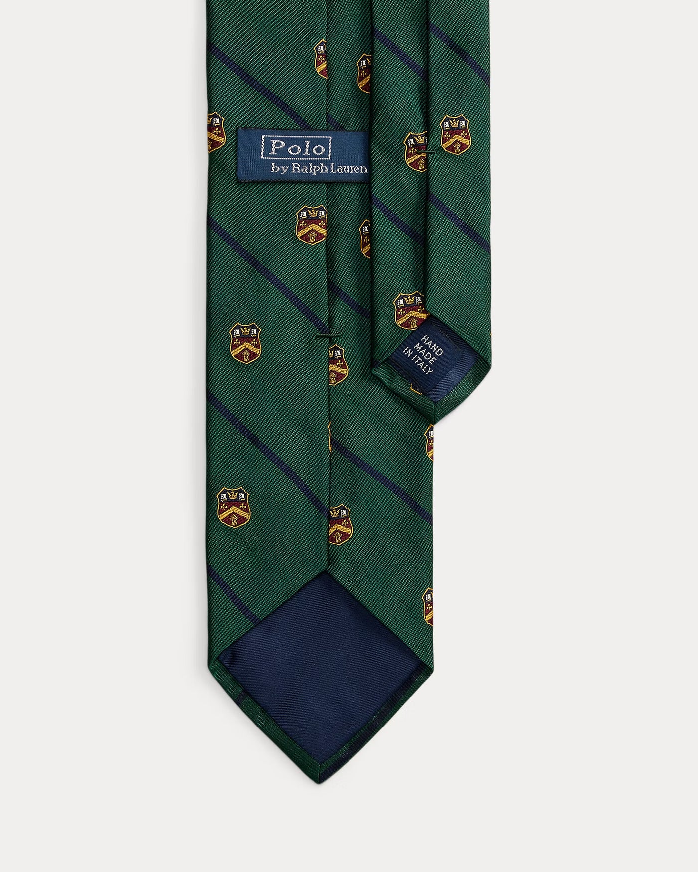 Ralph Lauren Striped Silk Repp Club Tie | Dark Green