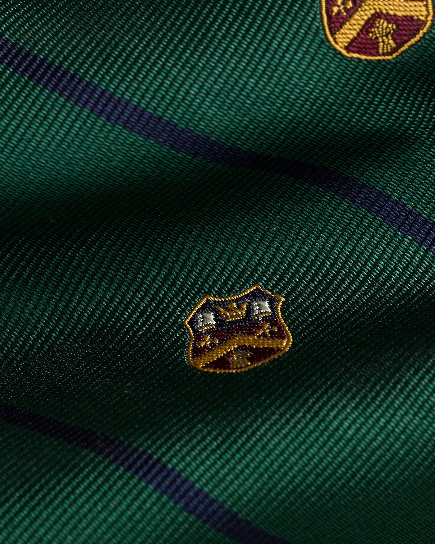Ralph Lauren Striped Silk Repp Club Tie | Dark Green