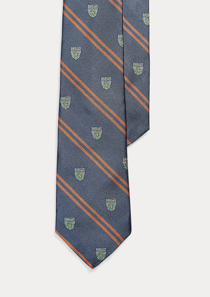 Ralph Lauren Striped Silk Repp Club Tie | Blue