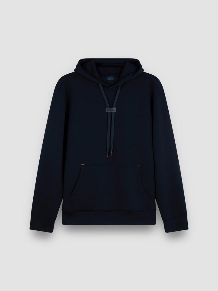 Paul & Shark Leather Badge Tech Fleece Hoodie | Navy