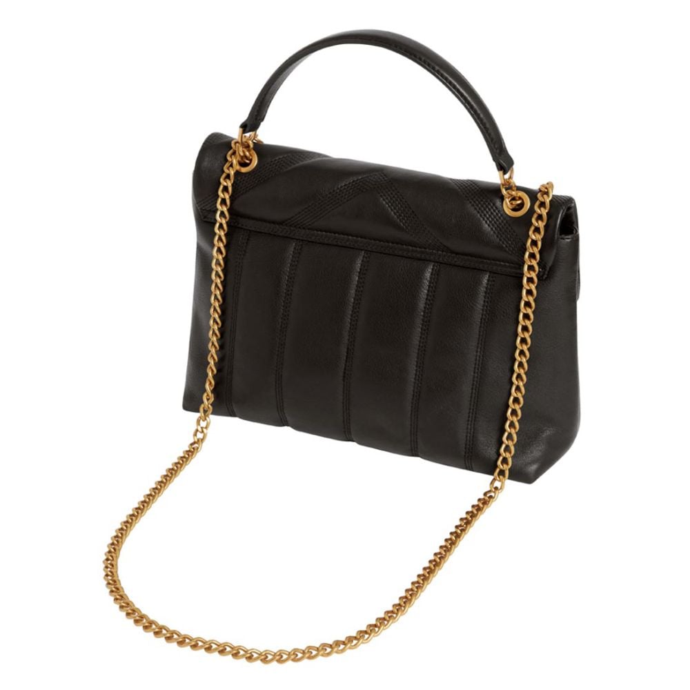 Ted Baker Anileah TB Script Detail Leather Padded Shoulder Bag | Black