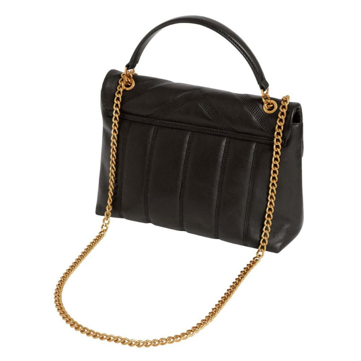Ted Baker Anileah TB Script Detail Leather Padded Shoulder Bag | Black