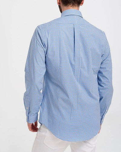 Ralph Lauren Slim Fit Checked Poplin Shirt  | Blue/White