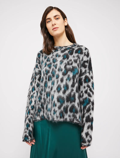 Penny Black Spotted Jacquard Pullover | Black/Green