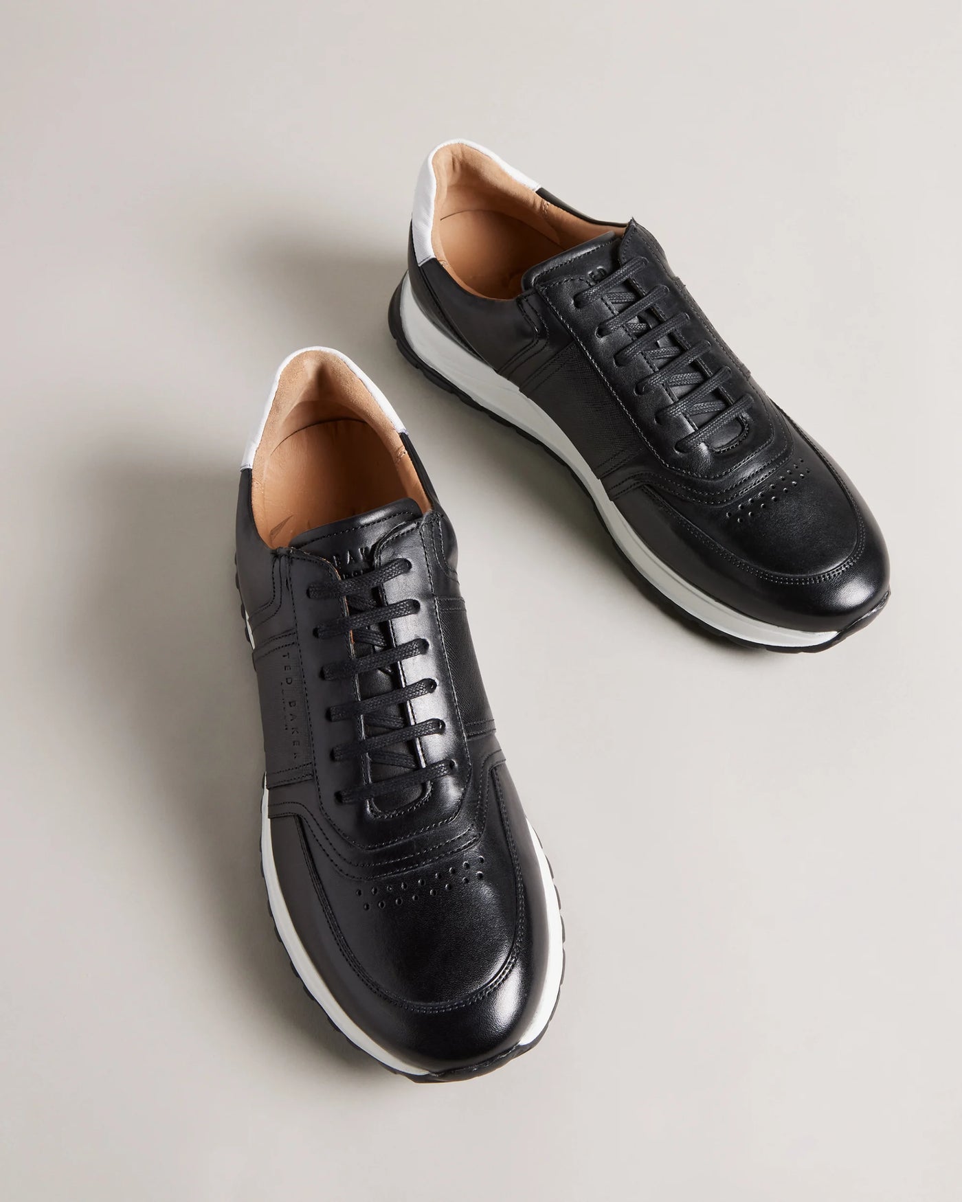 Ted Baker Frayne Saffiano Leather Trainers | Black