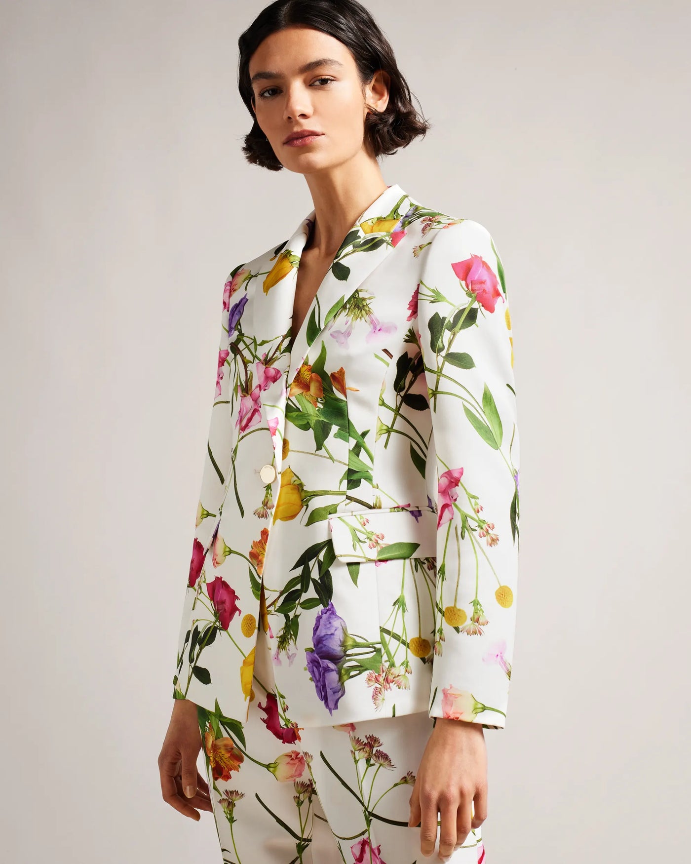 Ted Baker Ziaah Floral Slim Fit Suit Jacket | White